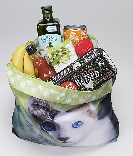 Miniatura 2 de O-WITZ Bolsas de comestibles reutilizables, bolsa de mano vibrante para alimentos, gimnasio, equipo de playa y más, diseño lavable con asas grandes