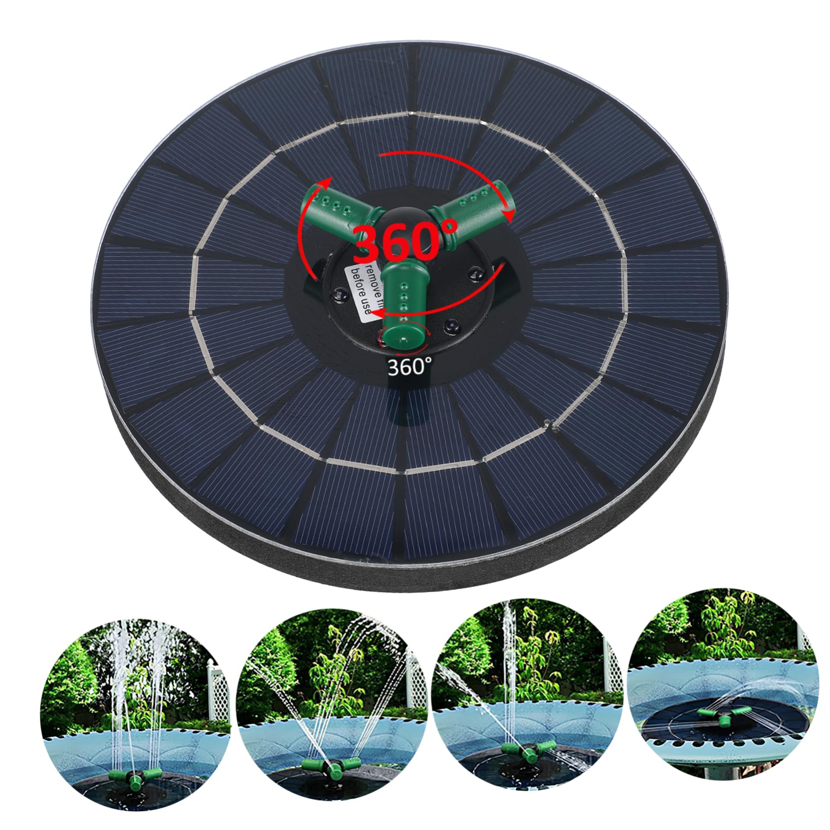 Fuente Solar Flotante Bomba 9v/4w, Luces RGB, para Jardín