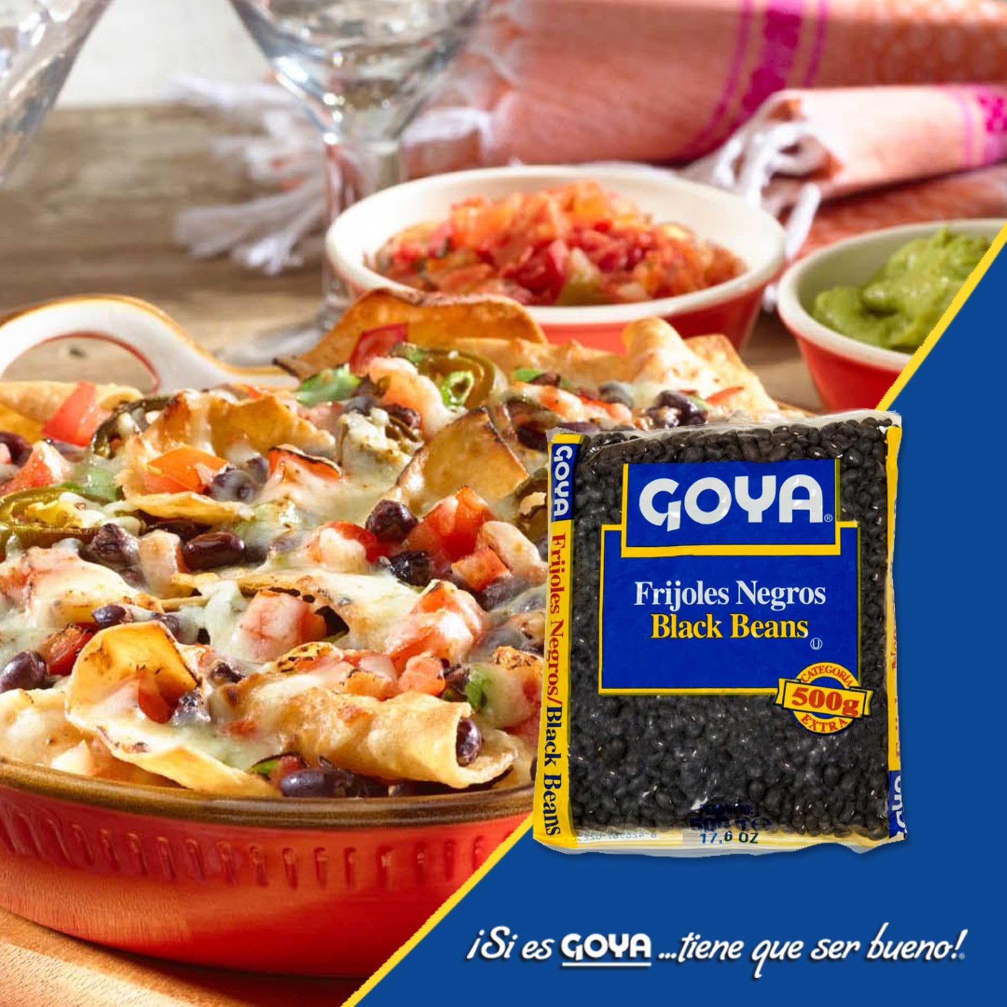 Goya Frijoles Negros 6x500 gr, Listos para Cocinar, Alto en Proteína Vegetal, Cremosos y Tiernos, Ideales para Platos Caribeños