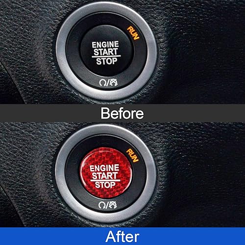 Miniatura 3 de LANZMYAN Compatible con Charger Challenger - Cubierta para botón de arranque de motor sin llave, con un solo clic, para Durango Jeep Compass Grand