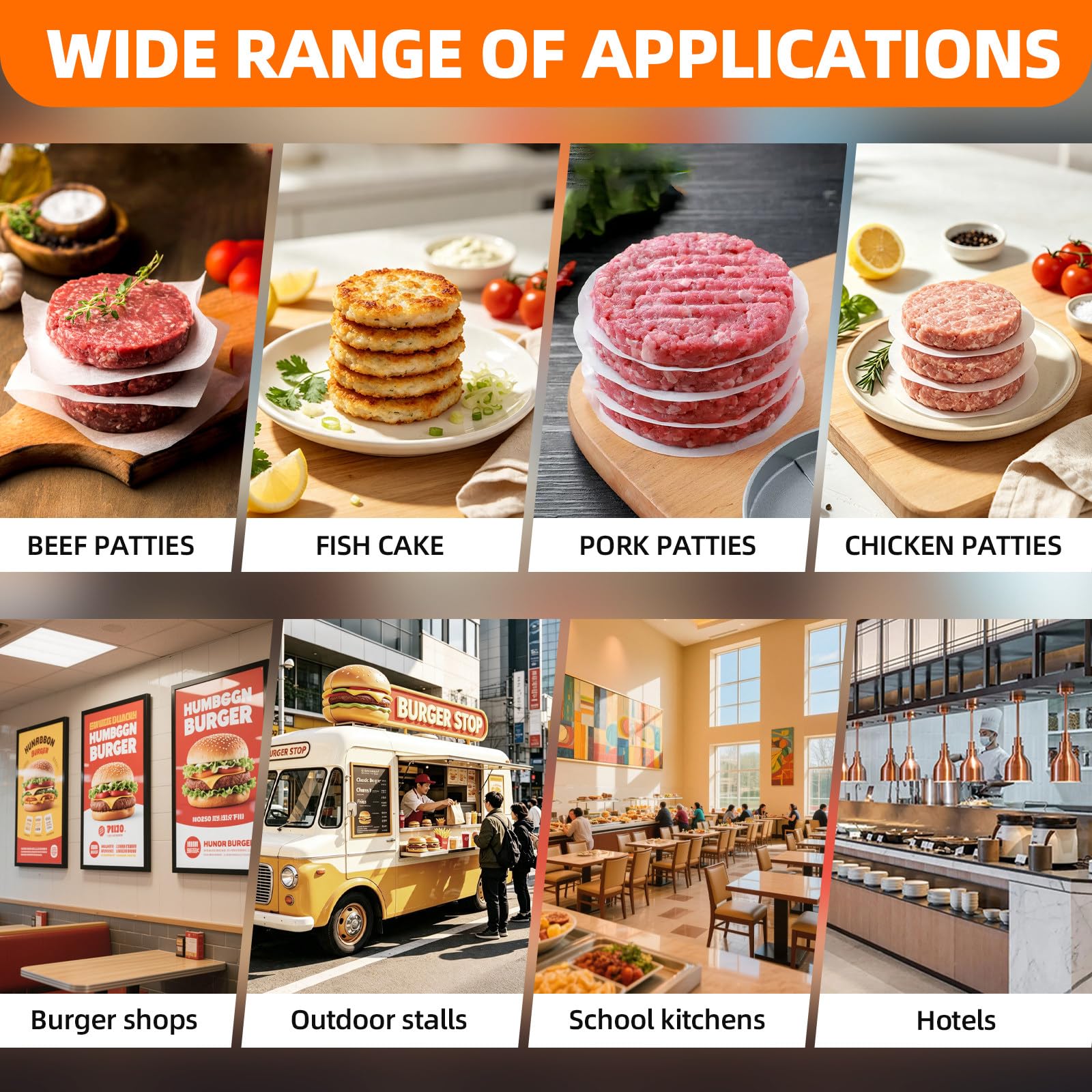 Presse à Burger Acier Inoxydable, Levier conçu pour réduire l'effort, 100 Steaks/Heure, Résultat Uniforme et régulier,pour Food Truck Camion Restaurant Marché Nocturne 130cm-5in
