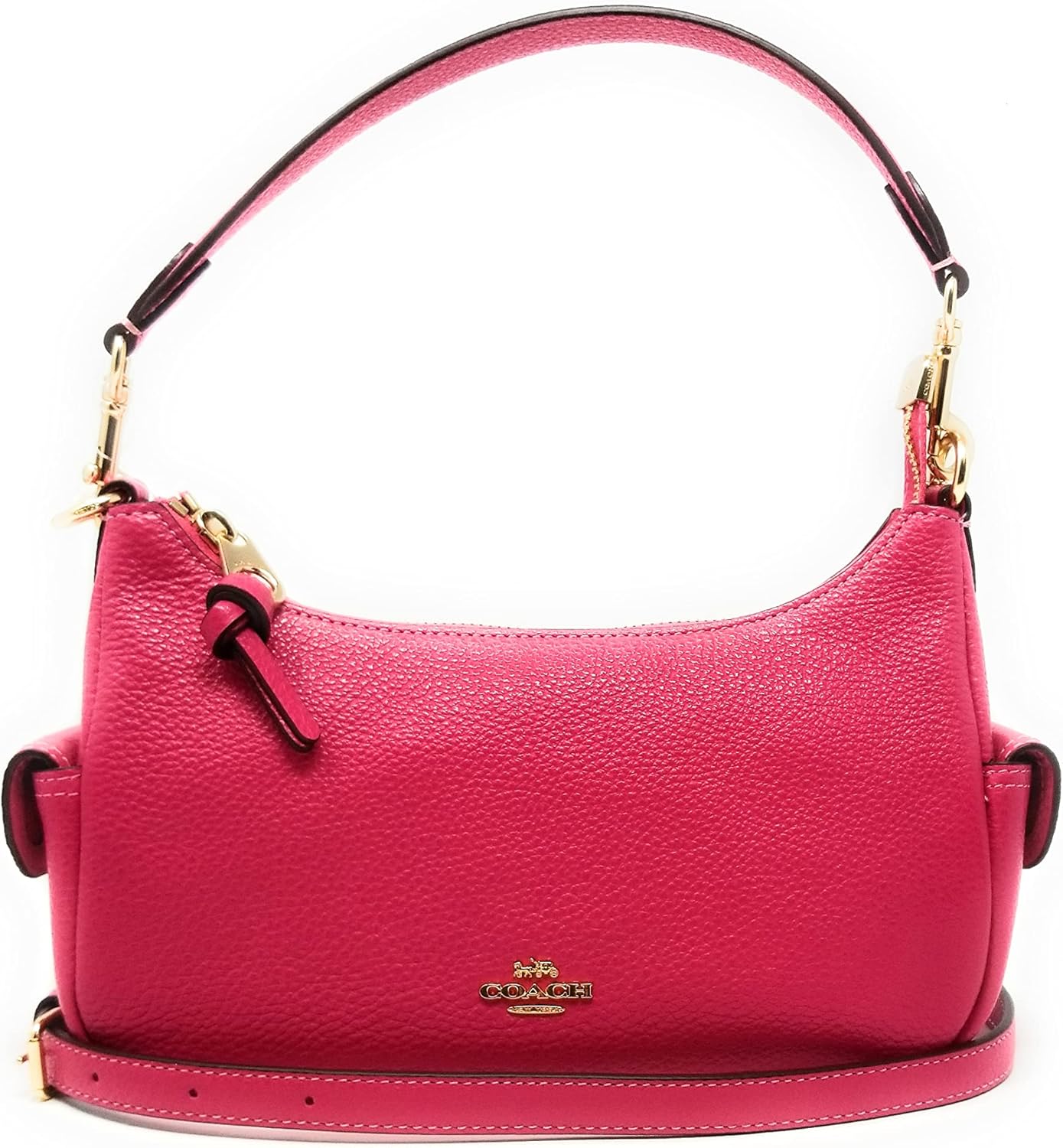 Coach Women's Pennie Shoulder Bag 25, Pebble Leather Bold Pink