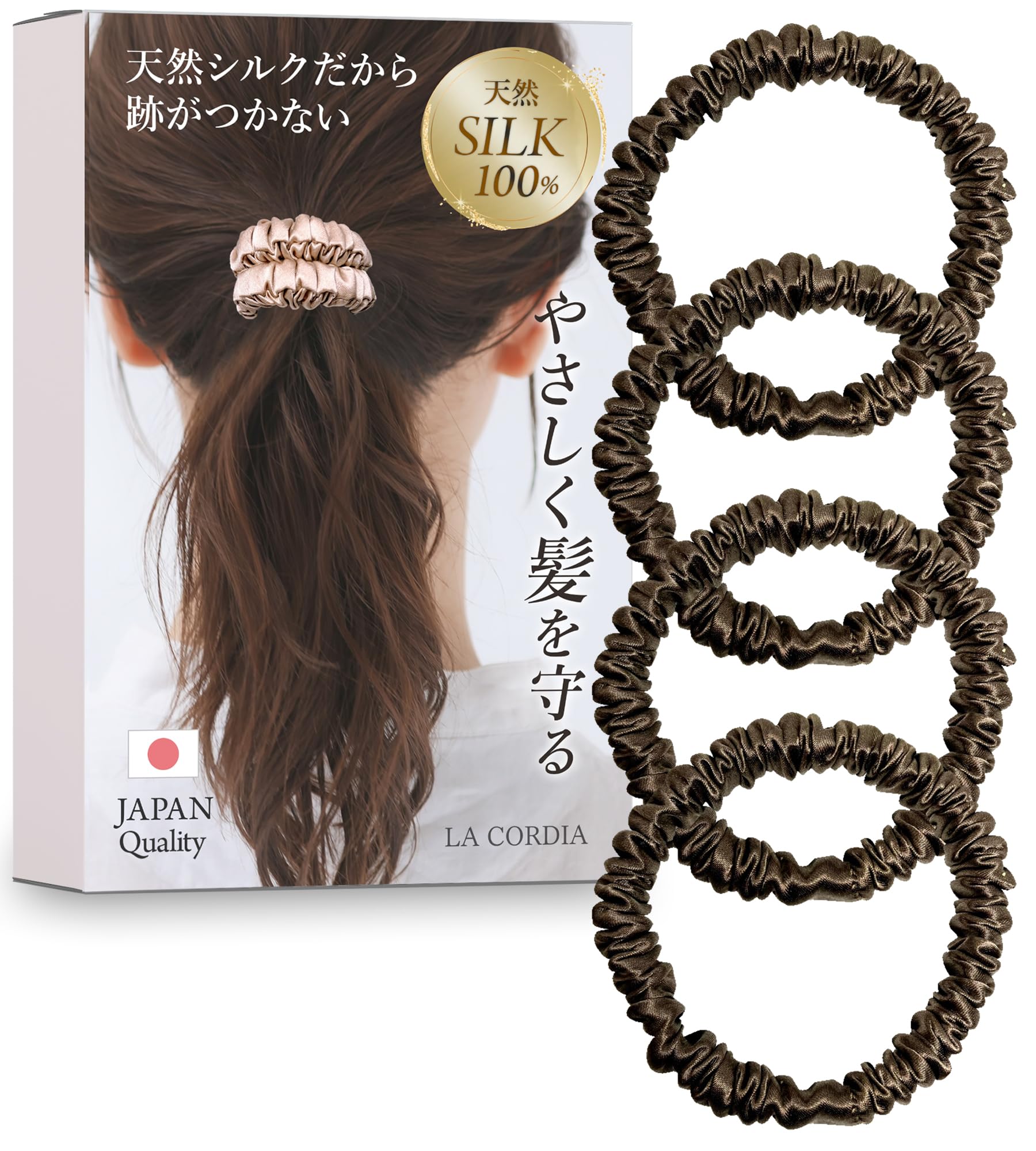 Amazon.co.jp: 【髪も喜ぶ シルク 100％ 】 ヘアゴム あとがつかない