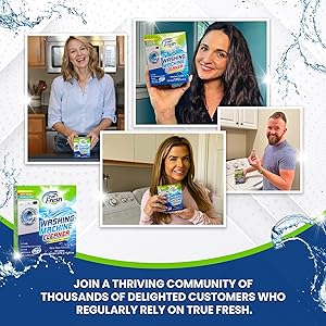 True Fresh Washing Machine Cleaner Tablets 25-Pack Deep Cleaning for Front Loader, Top Load & HE Washers Helps Remove Odor-Causing Residues, Pet Hair & Hard Water Buildup Septic Safe