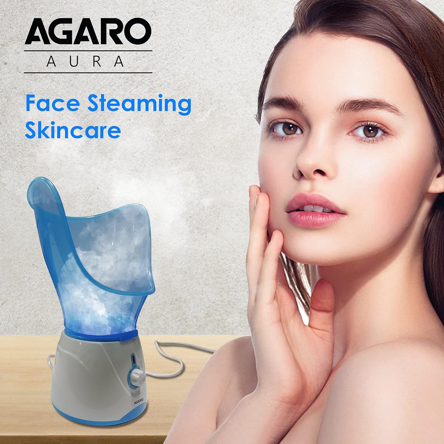 AGARO Aura Face Steamer, Vaporizer/Steam Inhaler with Facial mask and Nasal Mask, Rejuvenate Skin for Youthful Complexion, Deep Cleanse SPA, Prevents Breathing Disorders, sinusitis (Blue and White) AGARO Aura Face Steamer, Vaporizer/Steam Inhaler with Facial mask and Nasal Mask, Rejuvenate Skin for Youthful Complexion, Deep Cleanse SPA, Prevents Breathing Disorders, sinusitis (Blue and White)