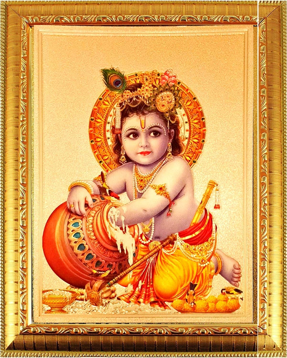 Laxmi Ganesh Saraswati Frame - Hindu God Decor -28 Laxmi Ganesh Saraswati Frame - Hindu God Decor -28