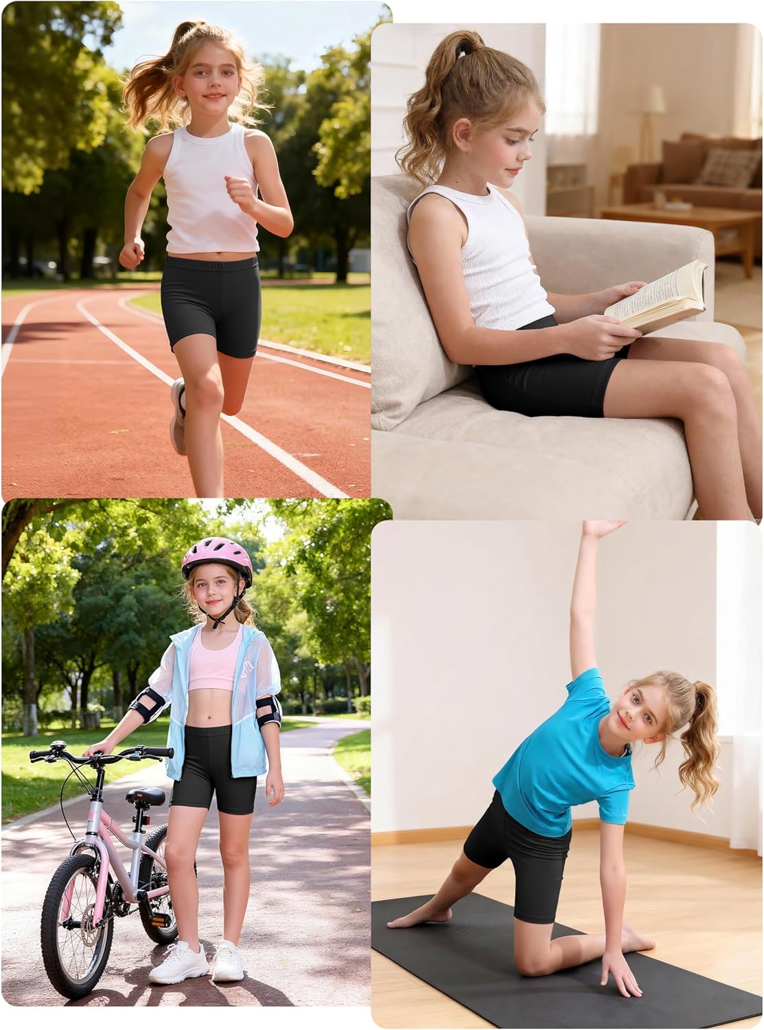 Resinta 6 Pack Girls Bike Shorts Under Dress Dance Cartwheel Shorts for Toddler Kids Summer Clothes Multicolor - Image 6