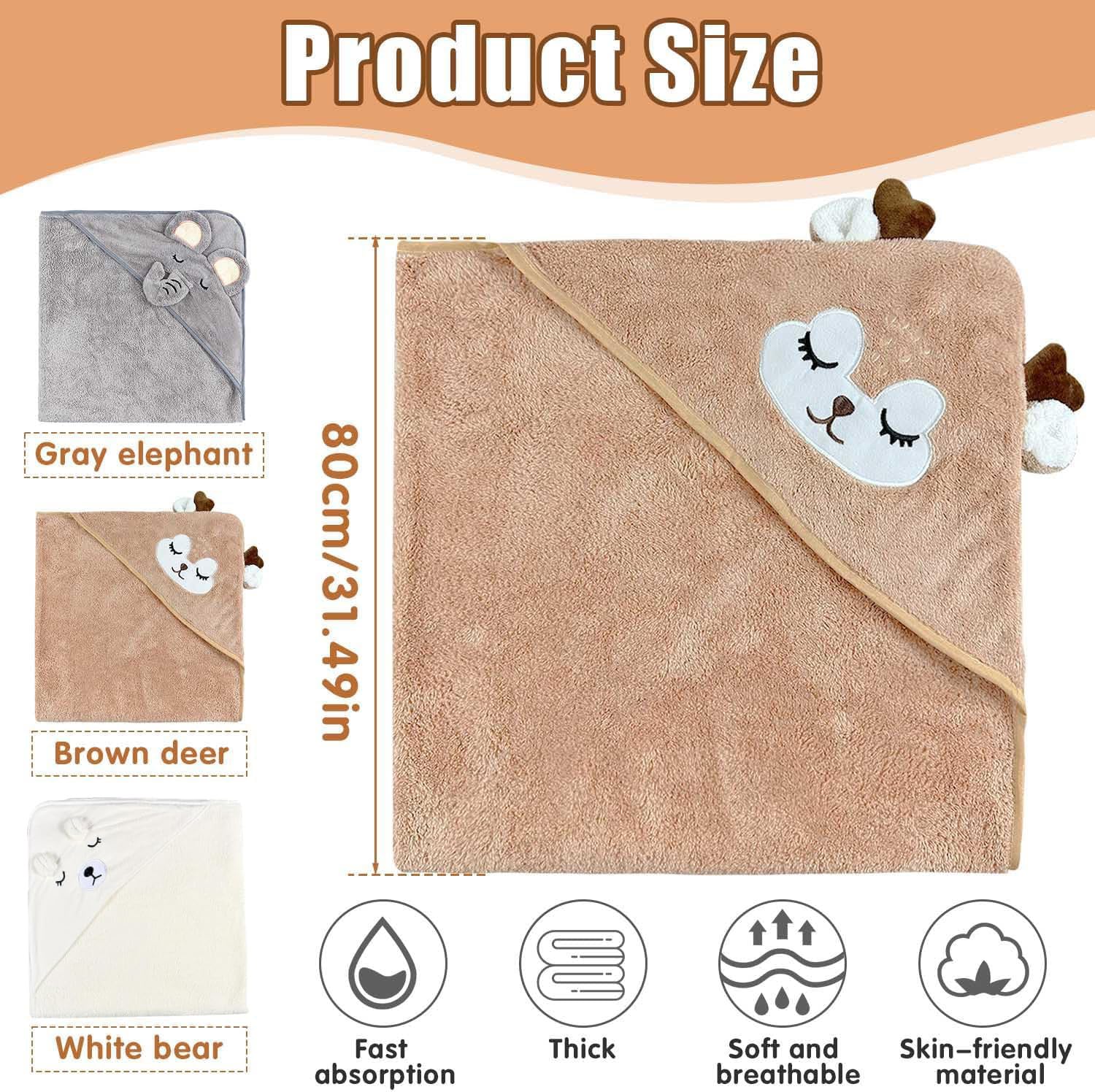 3 Pièces Serviette de Bain Capuche Douces & Absorption Forte, Super Absorbante, Cape de Bain pour Piscine, à la Plage, Après la Douche