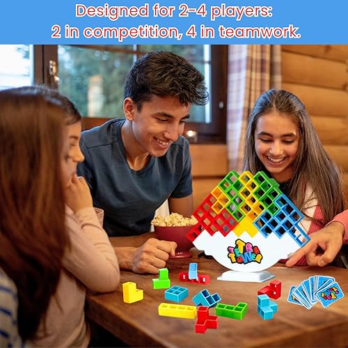 Miniatura 3 de Juego de 64 piezas de bloques de construcción apilables de equilibrio para juegos de mesa, juguetes de equipo, juego de bloques de construcción para
