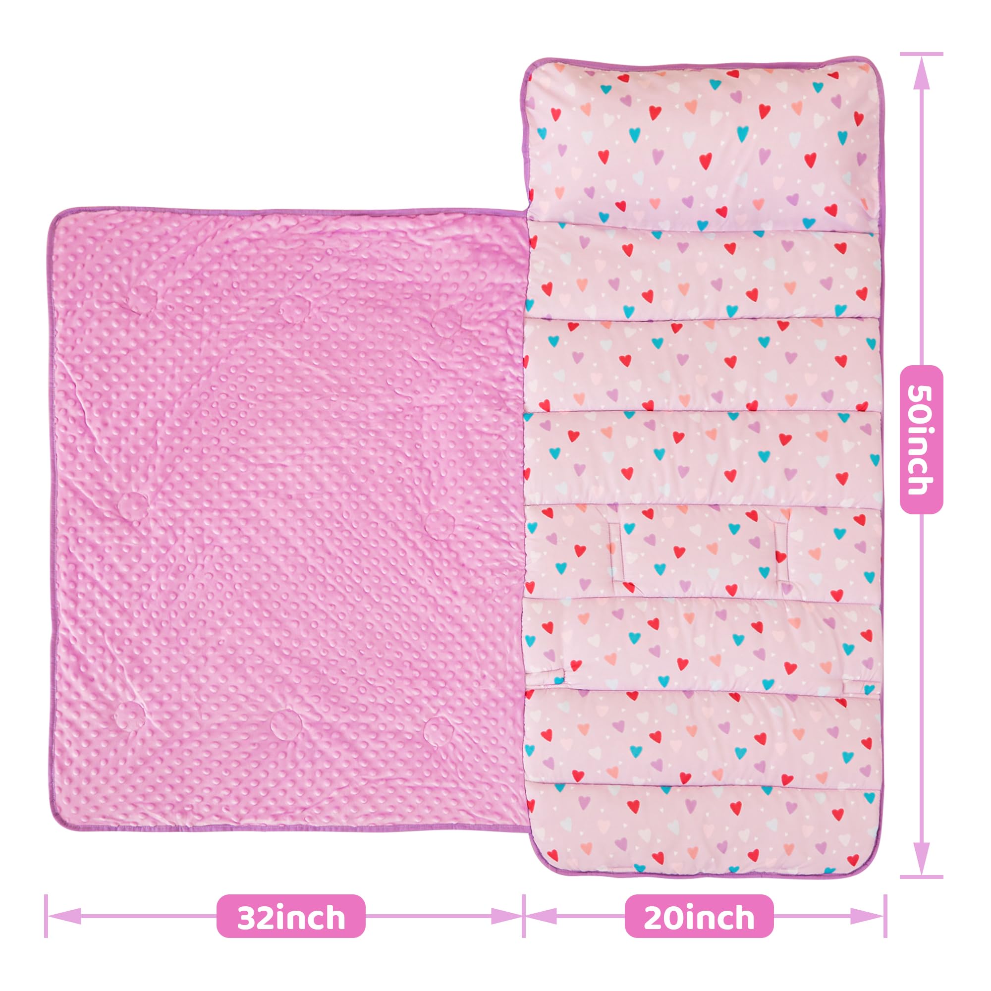 2 Pack Nap Mat With Pillow And Blanket For Toddlers, Nap Mats For Pres - View #4