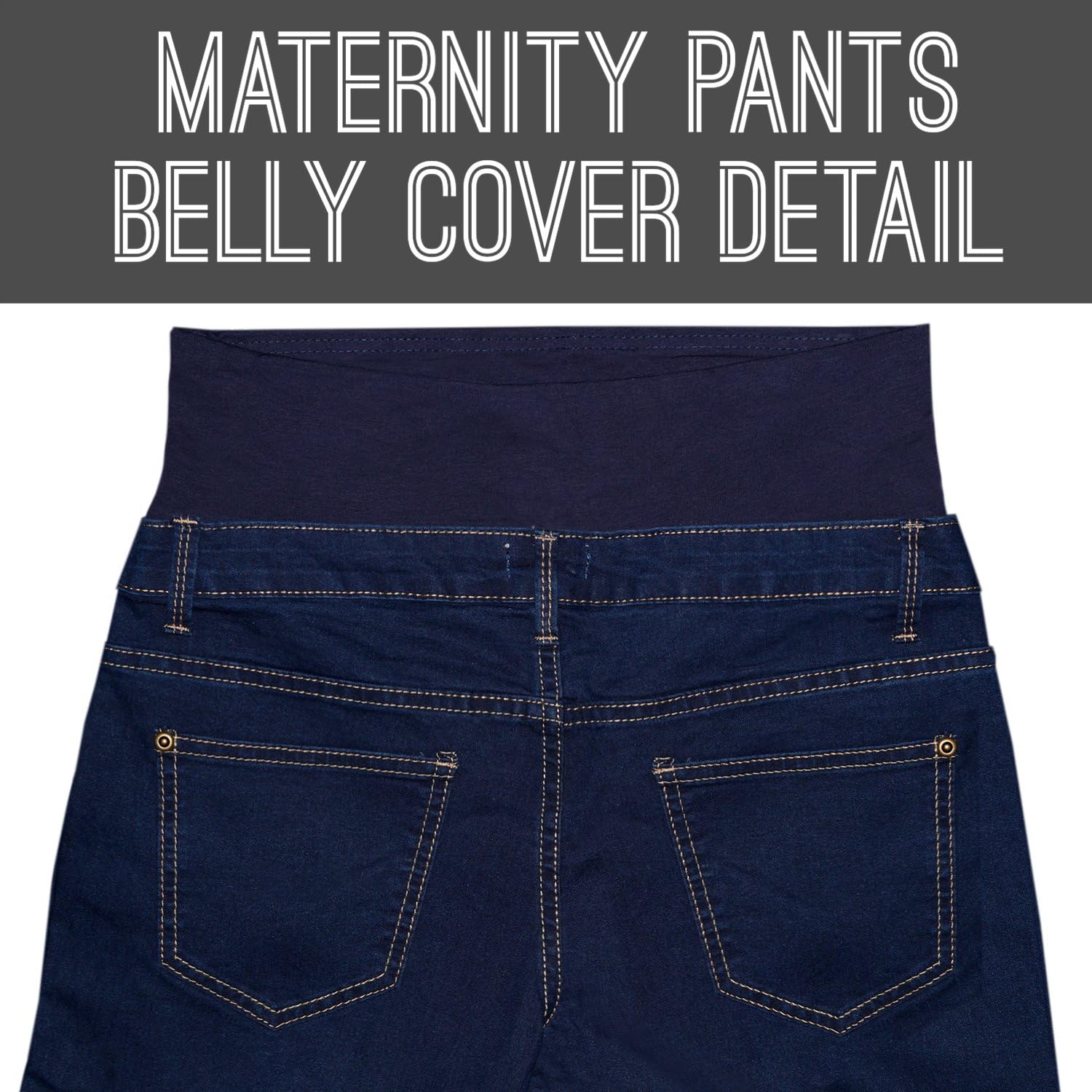 Hybrid & Company Women's Maternity Denim Shorts Over The Belly Comfy Skinny Bermuda Jeans - Image 3