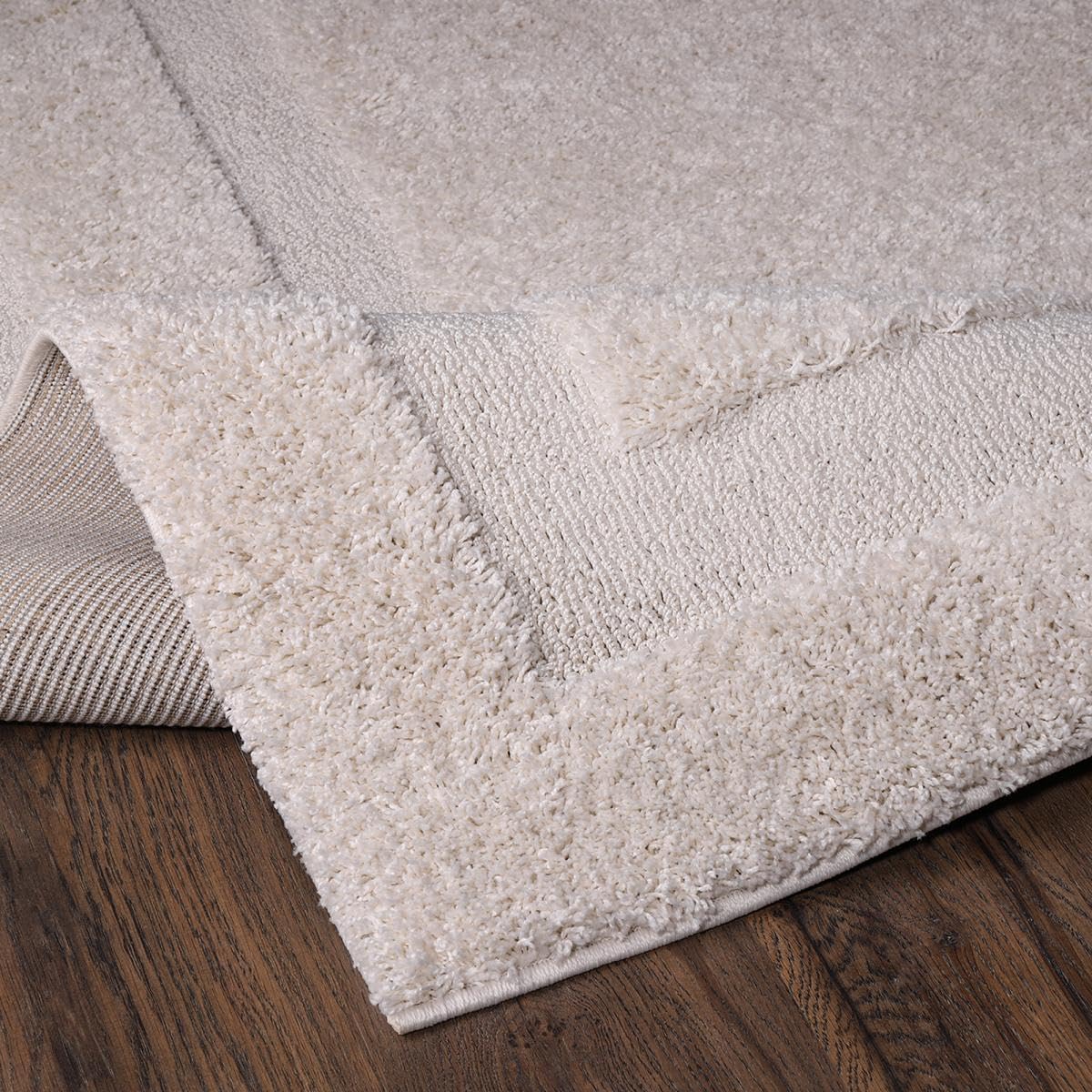1A2T - Tapis Salon 160x220cm KOULA, Tapis Beige Motif Faux uni, Tapis de Forme Rectangulaire