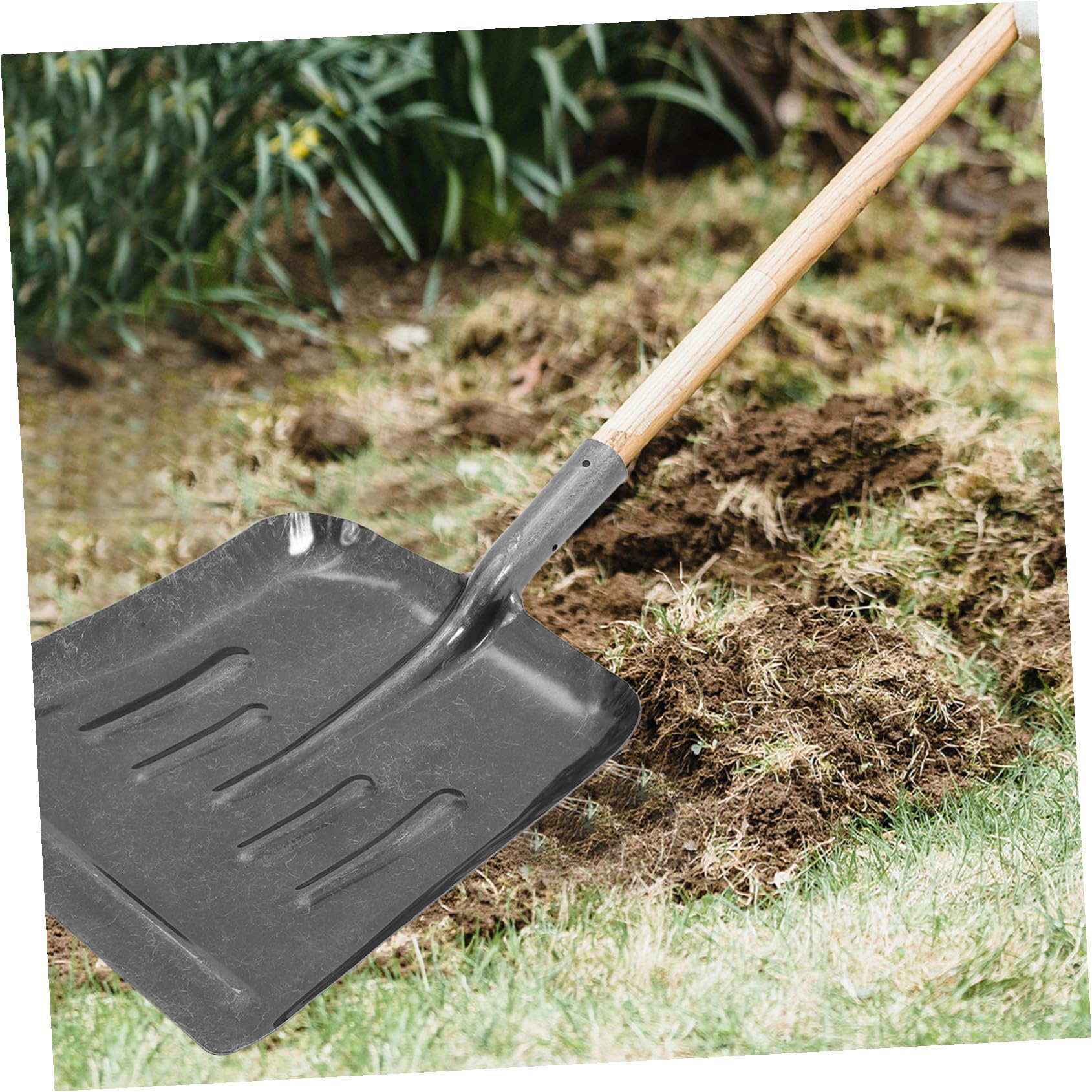 Pala a Mano in Acciaio al Manganese per Pulizia Giardino e Setacciatura Letame Pala a Manico Corto Ergonomica Antiscivolo per Uso Agricolo e Esterno Attrezzo Versatile per Orto