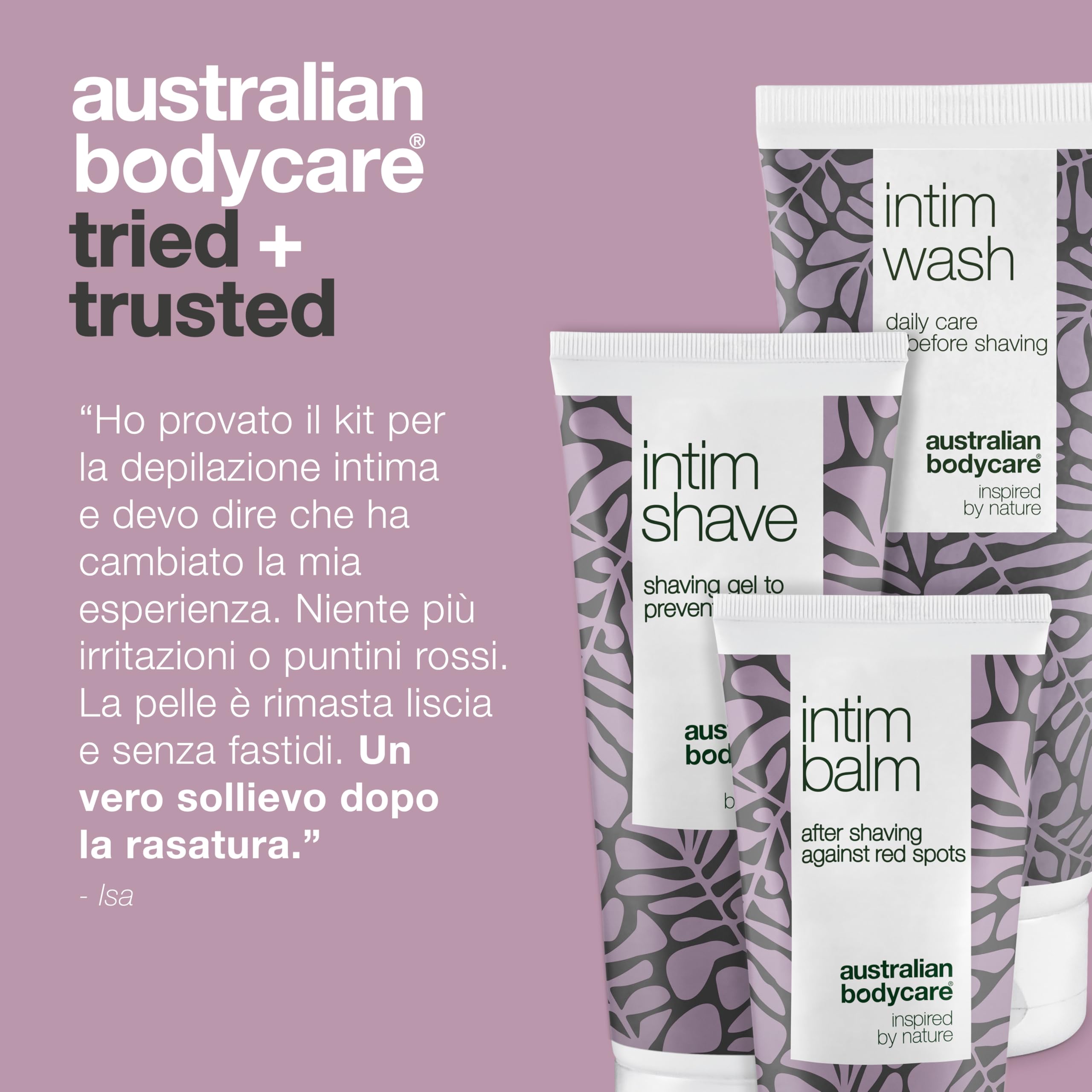 KIT di depilazione intima – 3 prodotti per liberarti di irritazioni e peli incarniti. Contiene: Intim Wash 200 ml, Intim shave 100 ml, Intim balm 100 ml | Australian Bodycare