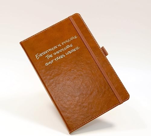 Miniatura 3 de Cuaderno personalizado personalizado de tapa dura A5  Diseña un diario verdaderamente único  Idea de regalo dorada en relieve (marrón)