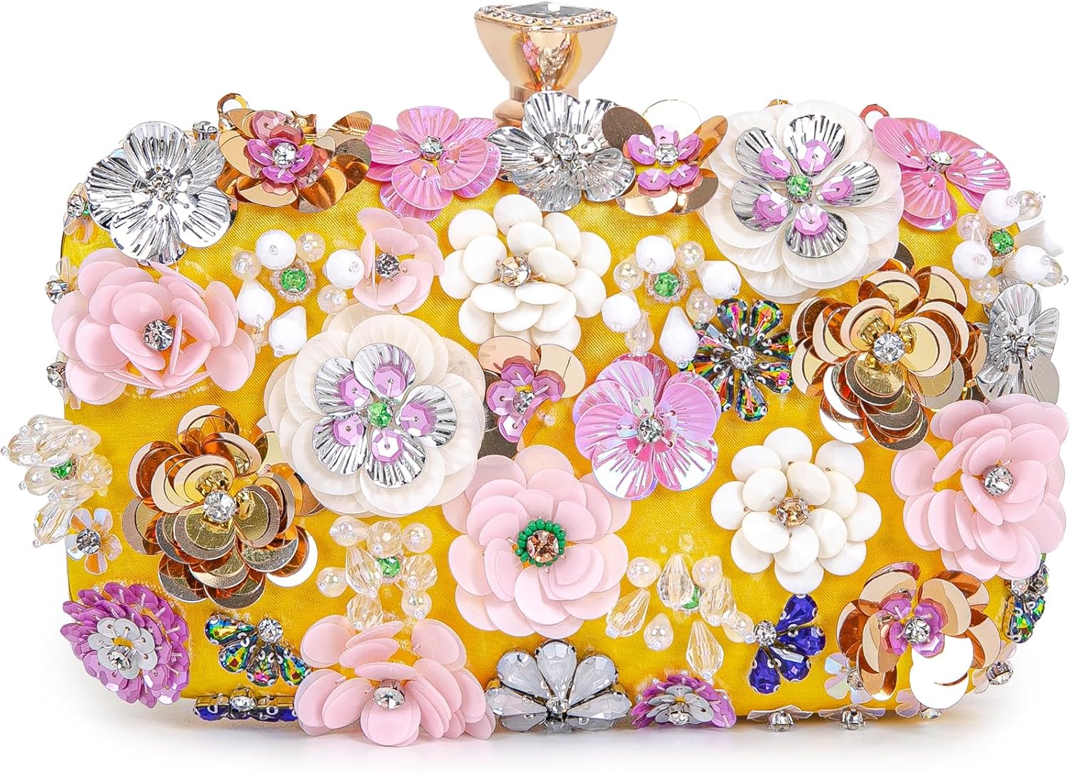 BBTT.ful Women Clutches Flower Evening Handbag Chain Strap Shoulder Bag handbag Wedding bag purse