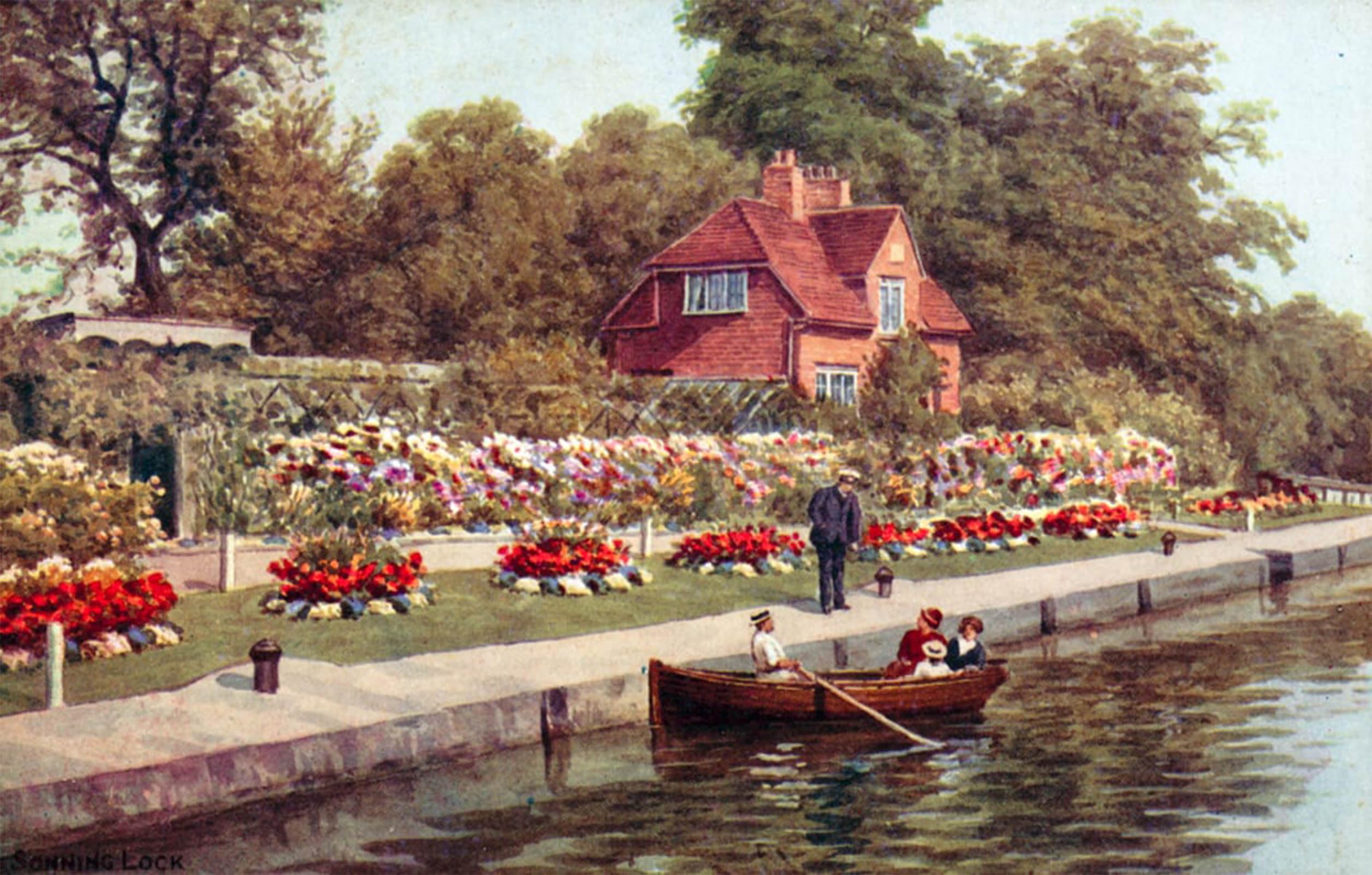 POSTERIIk Famous Modern Artwork Art Mural Sonning Lock by Alfred Robert Quinton Oil Paintings Pictures for Home Decor 60x90cm