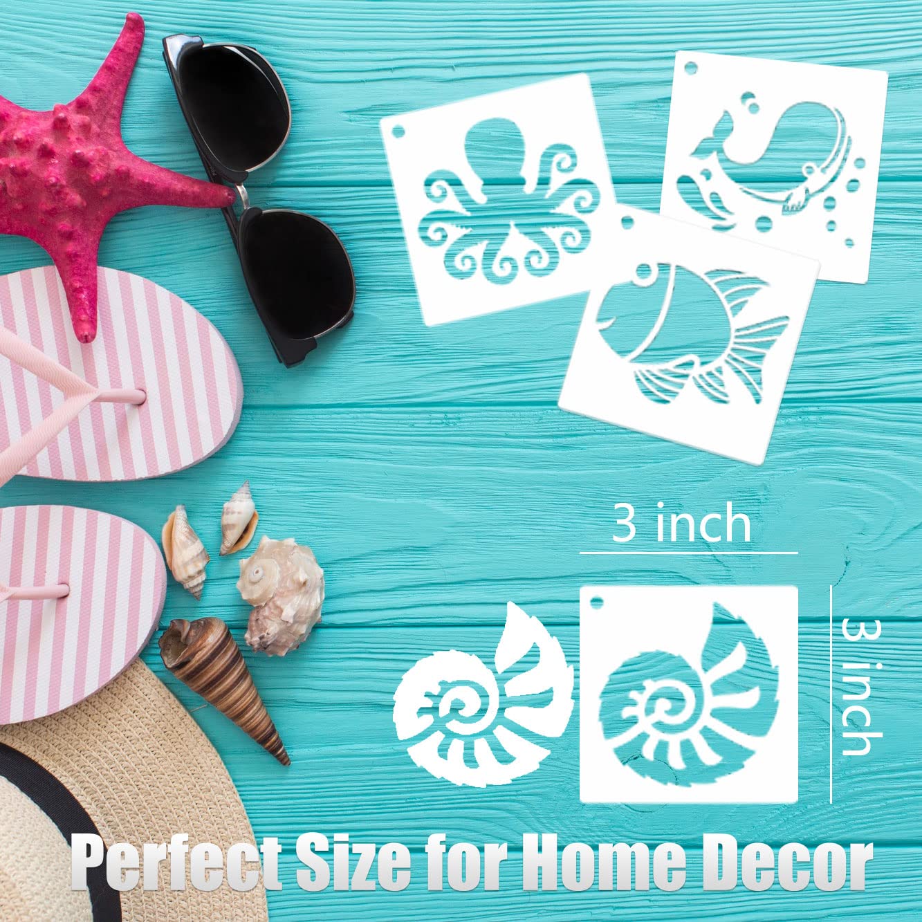 Amazon.com : 64pcs 3 Inch Sea Life Stencils for Crafts - Reusable Plastic Stencils for Wood & Rock Painting (Ocean) : Arts, Crafts & Sewing amazon-com-64pcs-3-inch-sea-life-stencils-for-crafts-reusable-plastic-stencils-for-wood-rock-painting-ocean-arts-crafts-sewing