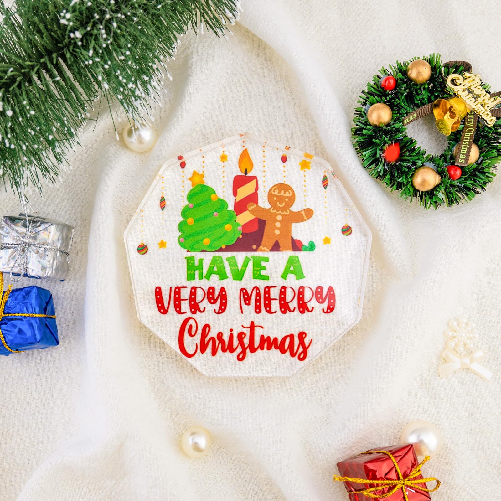 Condition photo showing New/Like New for Christmas Decorations Indoor Gingerbread Decorations For Christmas Gingerbread Decor With Festive Quote Acrylic Decor For Home Tree