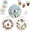 Lukinbox Embroidery Kit for Beginners Adults, 3 Sets Cross Stitch Starter Kits Include 3 Stamped Embroidery Clothes with Floral and Bee Pattern, 1 Embroidery Hoop, Threads, Needles and Instructions