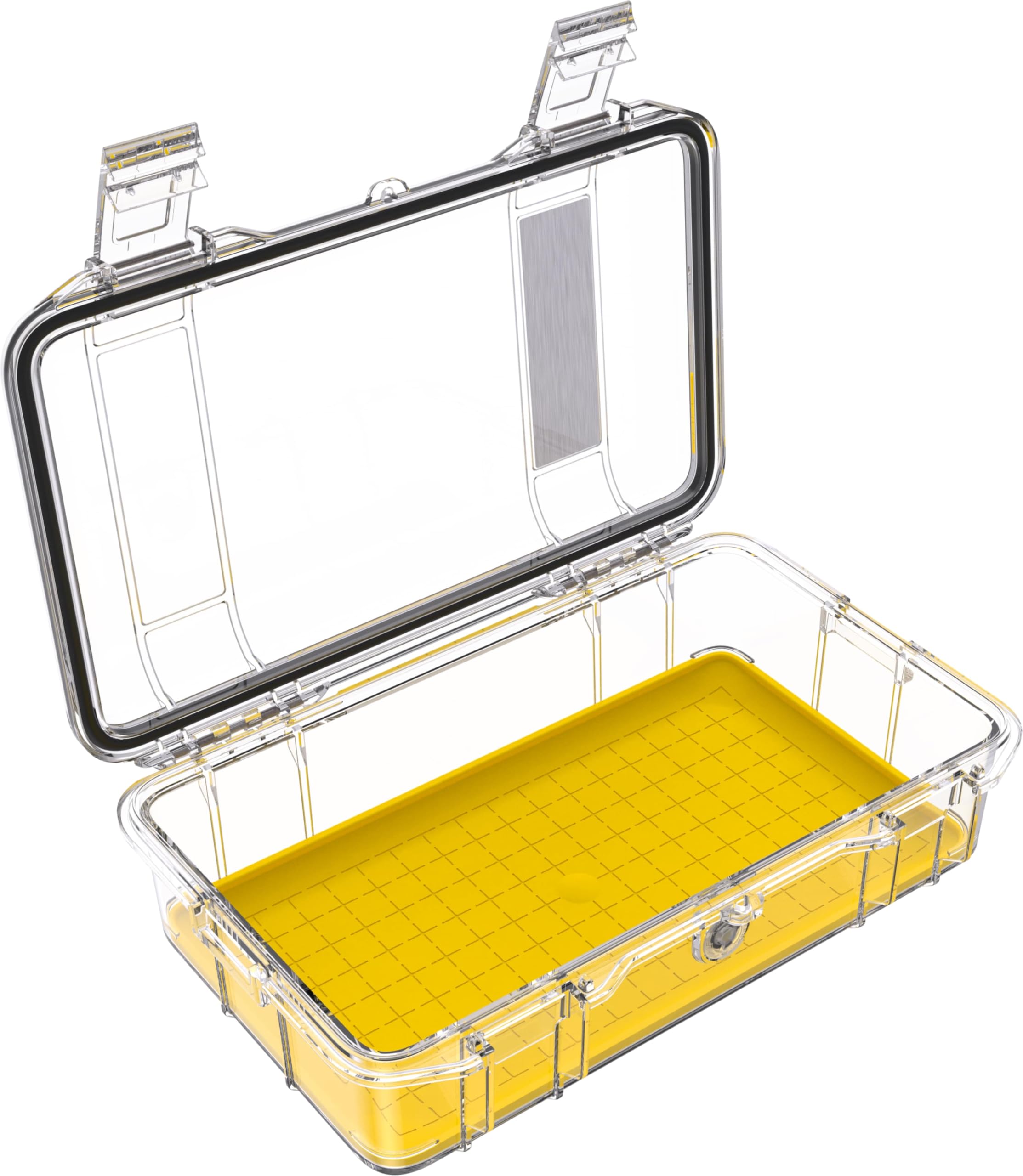 PELI M60 Micro Case – Protezione compatta per attrezzature di valore e utensili compatti; Resistente all’acqua, alla polvere e agli urti; Volume 2 litri; Colore: GIALLO/TRASPARENTE