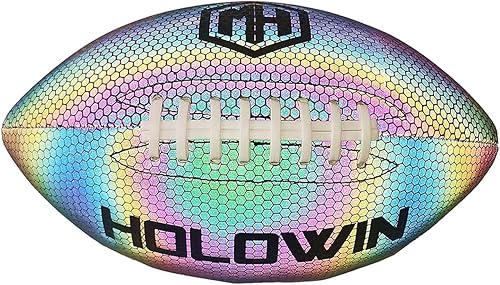 Fútbol holográfico luminoso reflectante para juegos nocturnos y entrenamiento, brilla en la oscuridad, gran regalo de juguete de fútbol americano