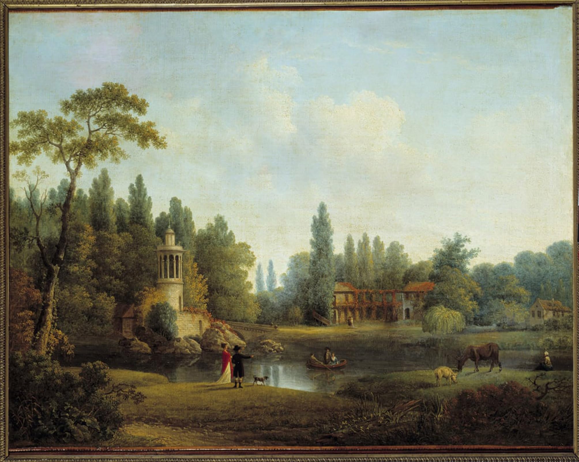 YIMACBJXX Famous Colorful Art Print Art Painting the Hamlet of the Petit Trianon At Versailles Painting by Pierre Wallaert Abstract Picture Canvas for Home Decor 60x90cm
