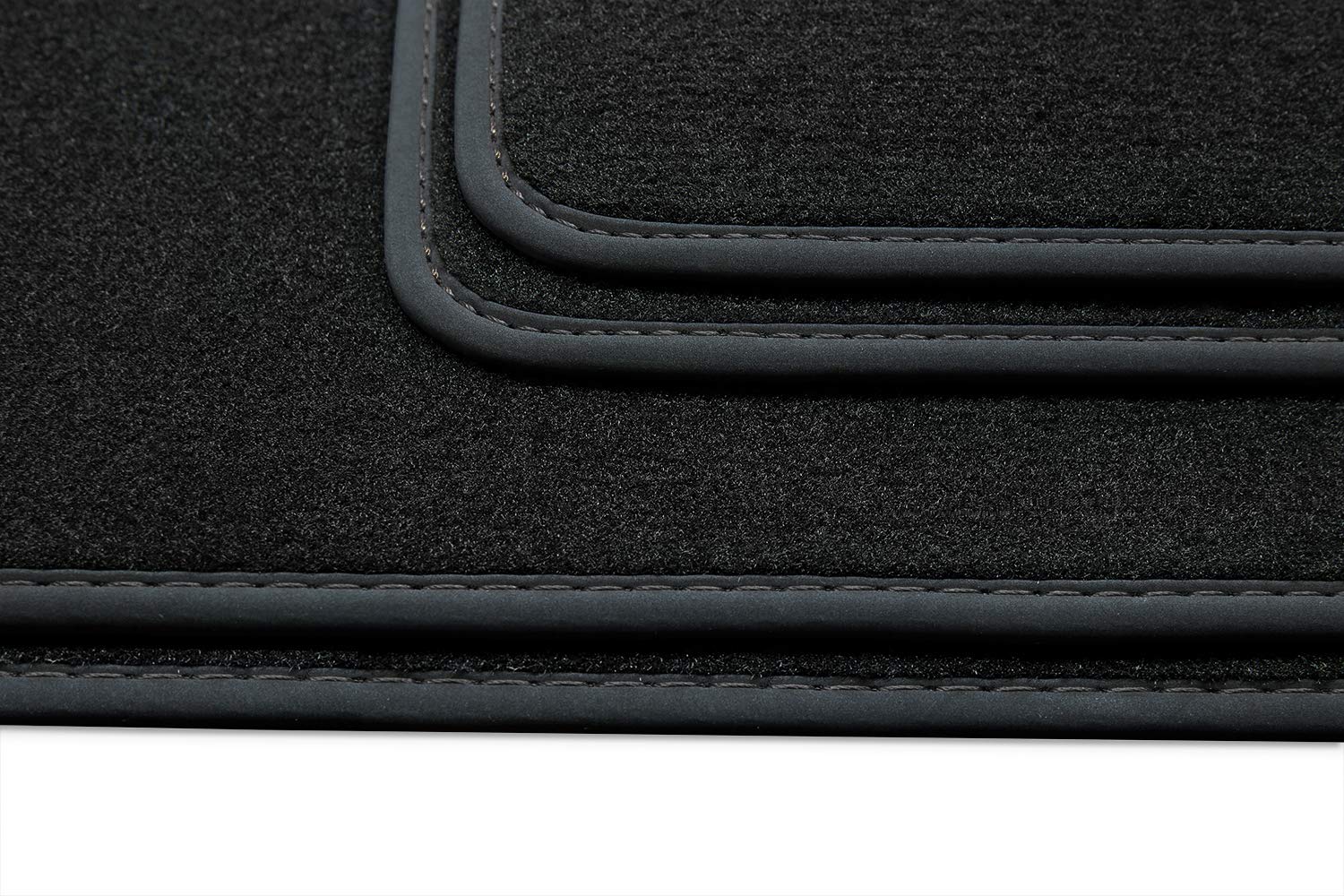 Teileplus24 BEF986 Tappetini Exclusive-Line Per Volkswagen Tiguan 3 CT1 2024- Set 4 Pezzi Velluto 2155gr/m² Con Cucitura Argento - 2