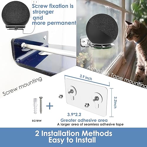 Miniatura 6 de Compatible con Echo Studio 2025, soporte Echo de 4ª generación, soporte de pared Moun de pared, gestión de cables integrada, compatible con Sonos