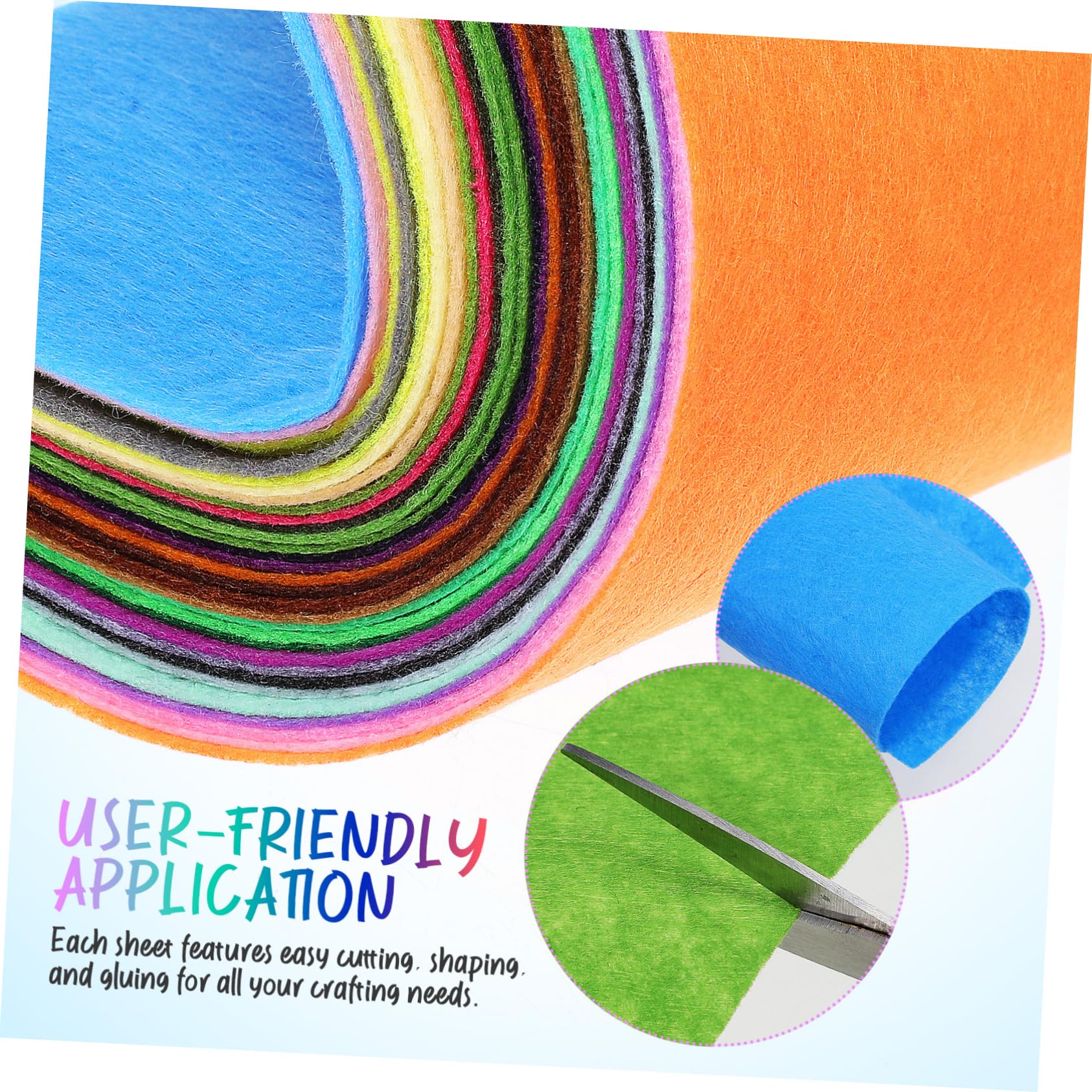 Fieltro Fino de Colores Surtidos, 60 Hojas para Costura y Patchwork