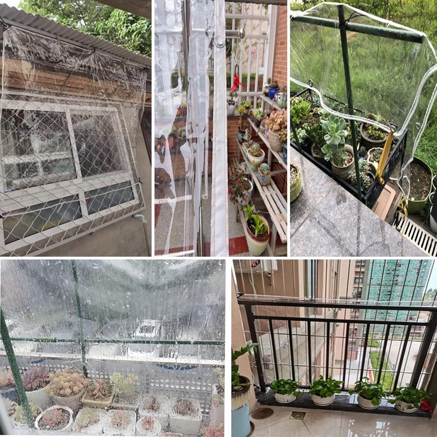 PVC Clear Tarp Heavy Duty Waterproof Tarpaulin Panel with Grommets Greenhouse Tarps, 0.3mm Plastic Tarpaulin for Indoor and Outdoor Use(1.2x1.5m/3.94x4.92ft)