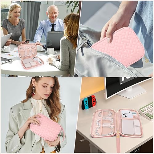 Miniatura 6 de Estuche organizador de artículos electrónicos, organizador de cables de viaje, bolsa organizadora de cables compacta para cargador, cables,