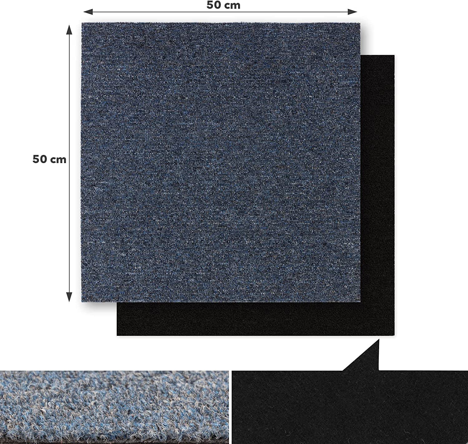 Piastrelle Per Tappeto Autoportanti 50x50 Cm - Design Mosca, Pelo Alto, Antistatiche, Per Interni - Foto 7