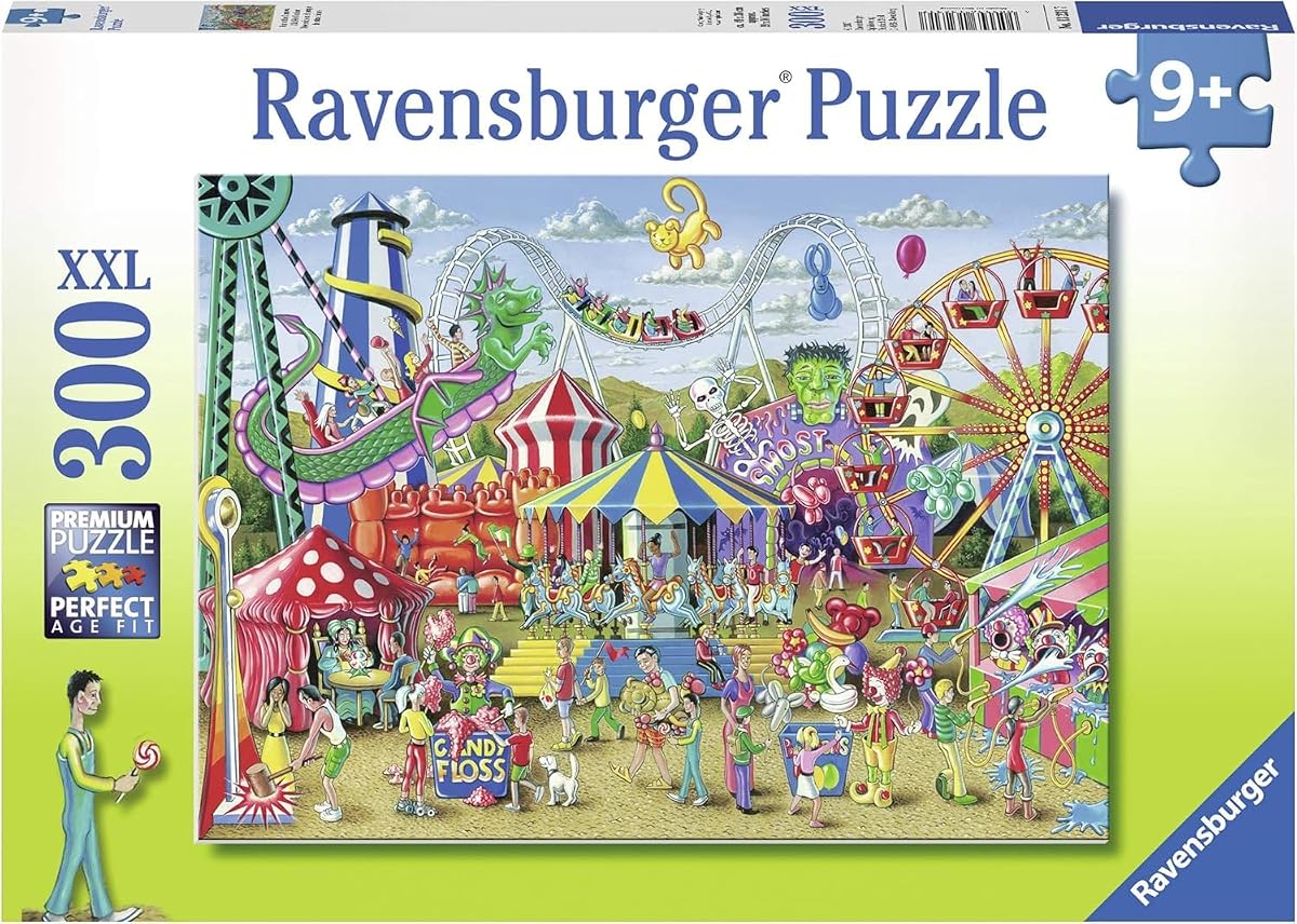 Ravensburger Fun at The Carnival - Atractivo rompecabezas de 300 piezas para niños | Diseño de pieza única | Superficie antideslumbrante | Juego perfecto para desarrollar habilidades para niños pequeños y niños | Número de modelo: 13231