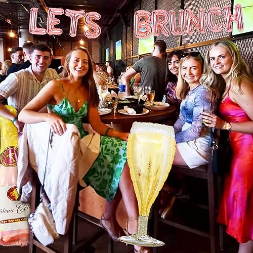 Miniatura 7 de LaVenty 43 piezas de decoración de brunch de brunch y burbujeante decoración de despedida de soltera Lets Brunch Banner floral para despedida de