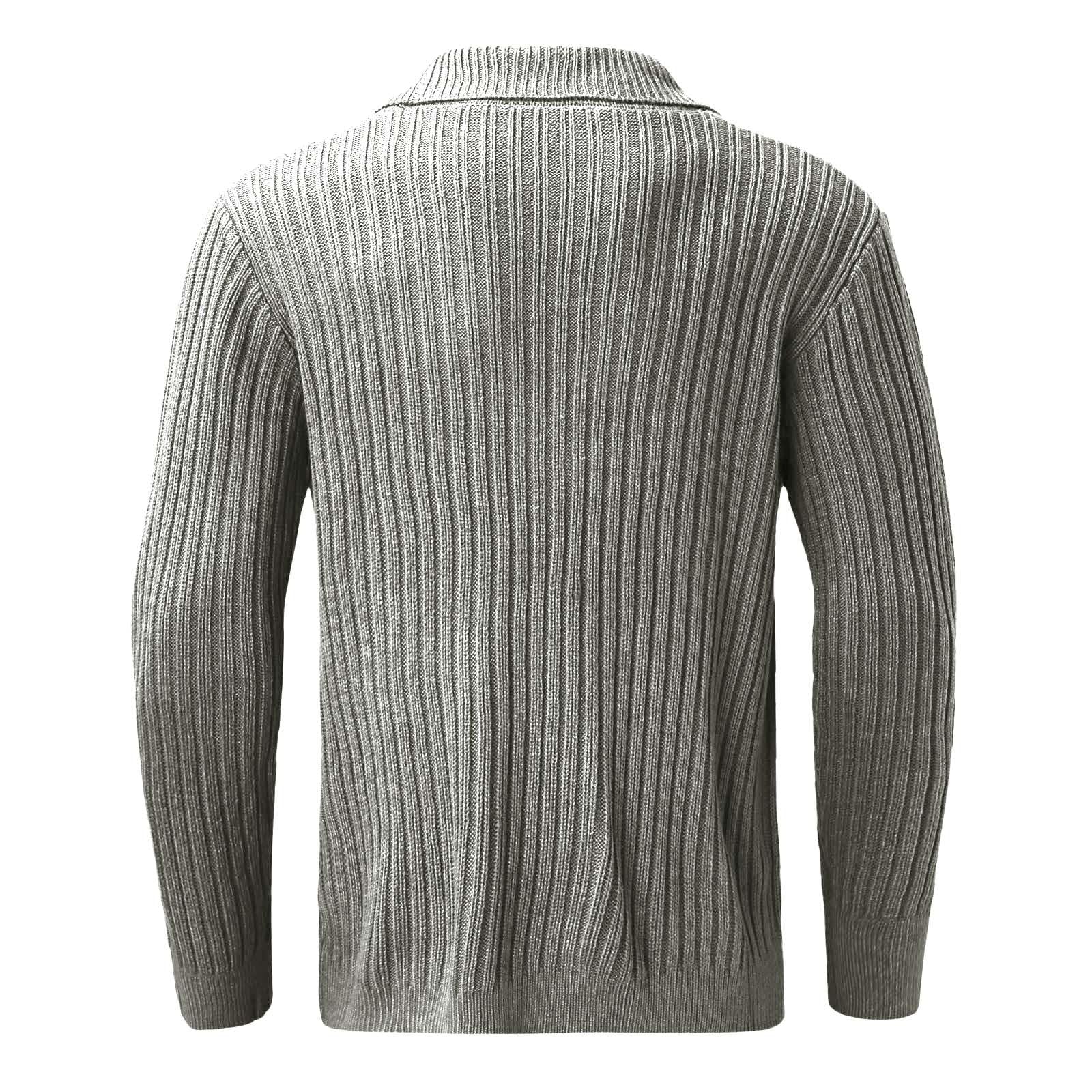 Cárdigan De Punto para Hombre, Chaqueta Punto Botones Hombre Manga Larga Cárdigan De Punto Trenzado Casual Cuello De Chal Abotonado con Bolsillos para Exterior El Ocio