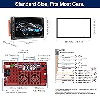 Vista 7 de Carplay inalámbrico iOS y Android Auto, estéreo de coche doble DIN con control de voz, pantalla táctil HD de 7 pulgadas, enlace de espejo, Bluetooth