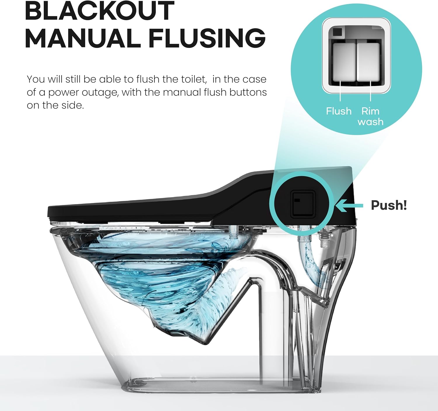 VOVO STYLEMENT TCB 090SA(B) Smart Toilet for bathrooms, Elongated One Piece Toilet with Auto Open/Close Lid, 1.12 GPF, Auto Dual Flush, ADA Chair Height, Heated Seat, Made in Korea - Black