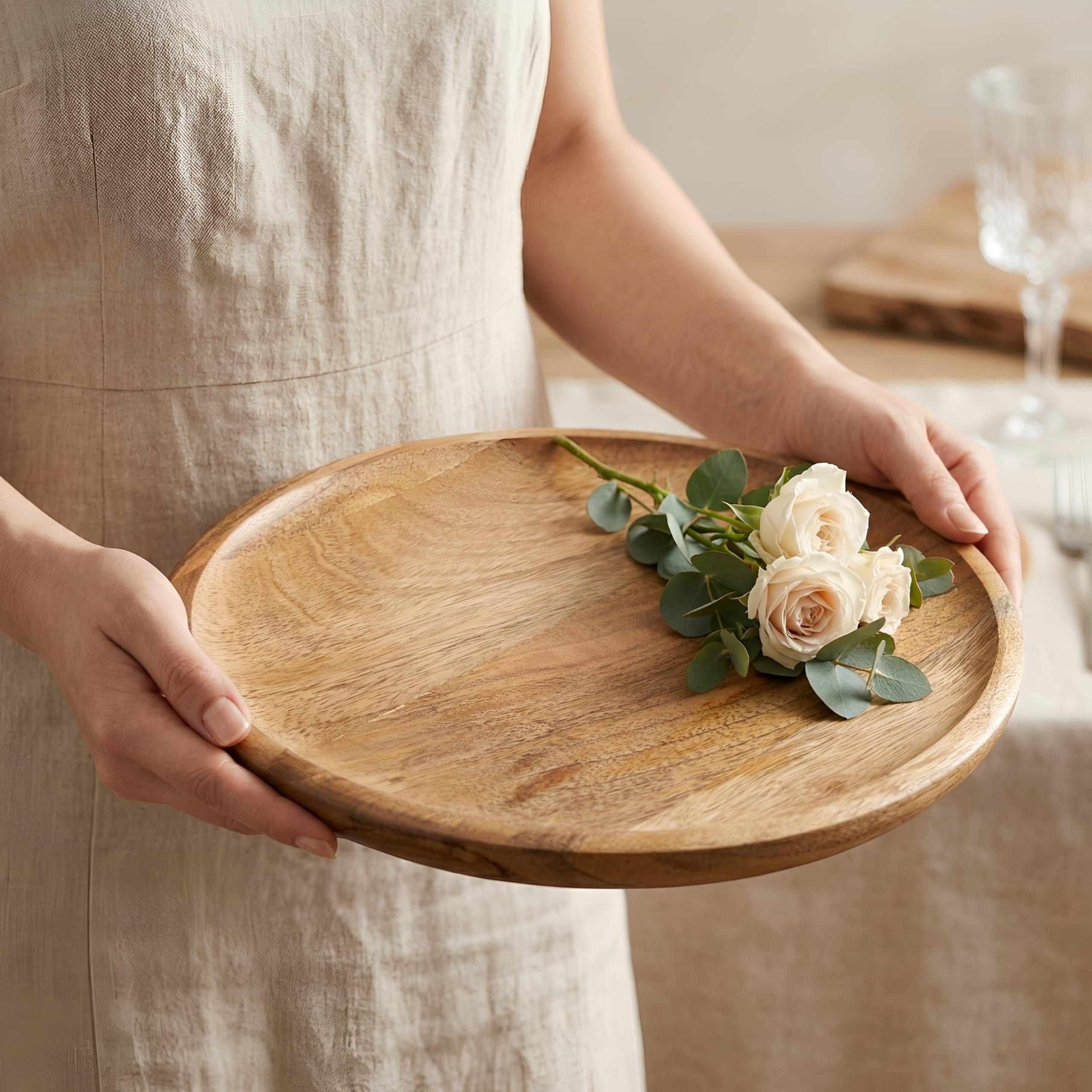 Rustic Wooden Charger Plates - Set of 4 -3