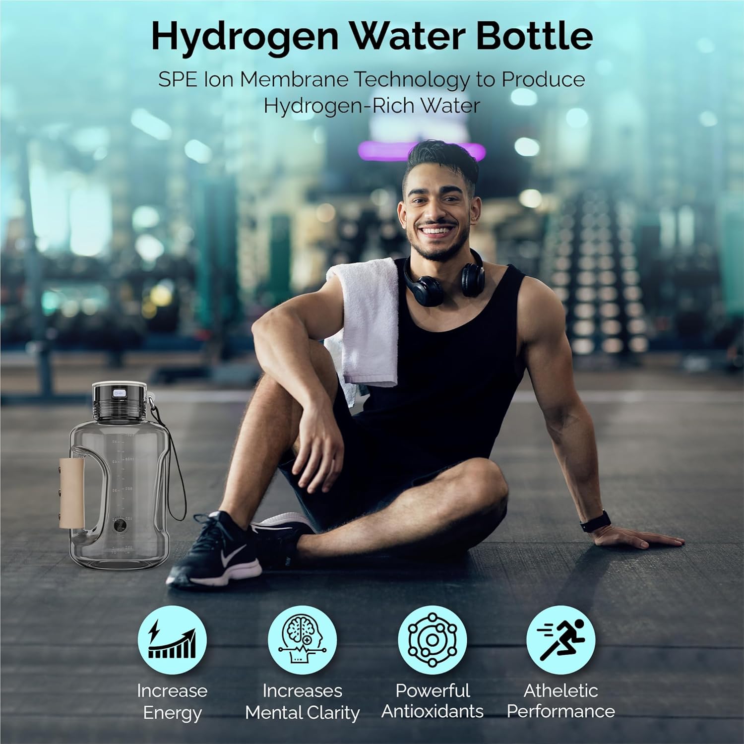 Zenetics Advanced Hydrogen Water Bottle with Pouch,1.5L Large BPA Free, Ionizer Bottle - Athletes, Travelers, Adventurers Sports, Gift For Husband, Wife, Family and Friends, BPA Free Outdoor - Image 5