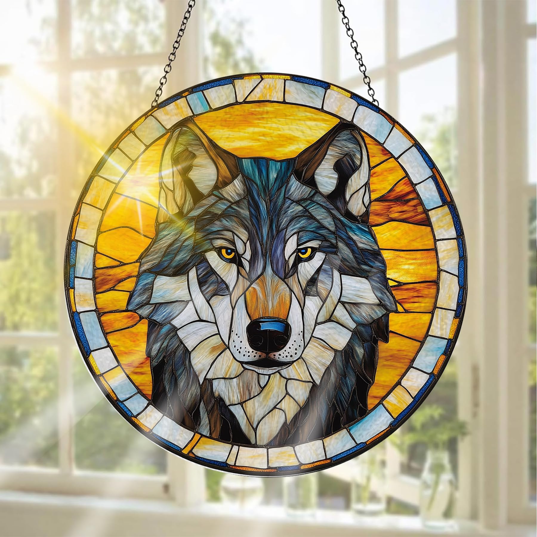 Pavemlo Animal Suncatcher Indoor Stained Glass Window Hanging - Outdoor Window Hanging Decoration - Sun Catcher Home Decor Mother's Day Birthday Gifts for Women, Men Mom 20x20 cm
