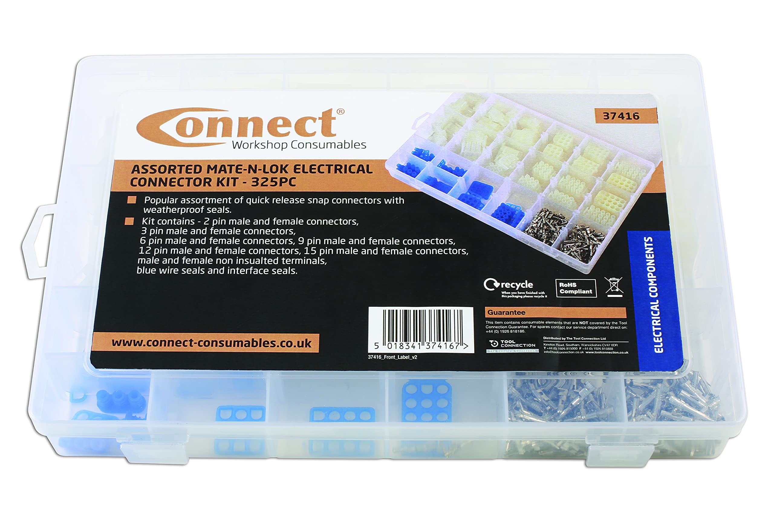 Connect Workshop Consumables 37416 Assorted Mate-N-Lok Electrical Connectors Kit 325pc