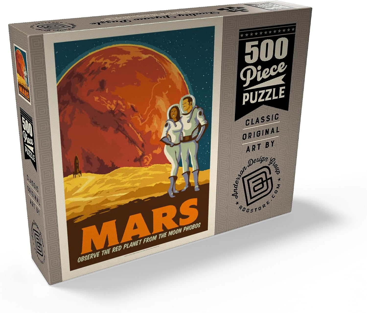 MyPuzzle Mars: As Seen from The Moon Phobos, Vintage Poster - Premium 500 Piece Jigsaw Puzzle for Adults