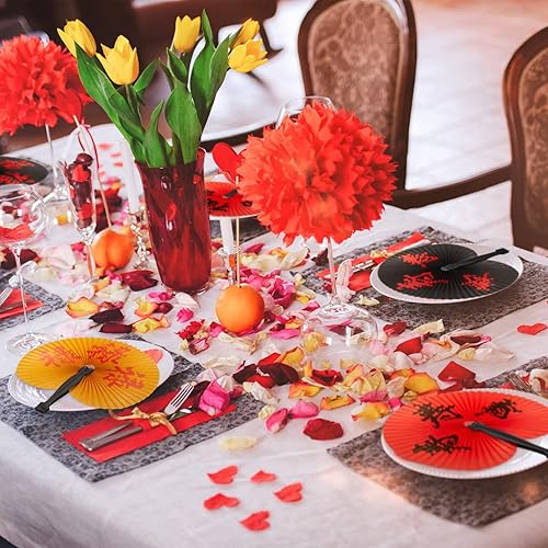 Miniatura 5 de 15 abanicos de papel de mano oriental, para fanáticos del Año Nuevo chino, para decoración de bodas, fiestas de cumpleaños, suministros (estilo