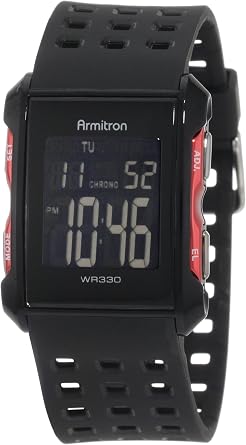 Armitron Sport Mens 408177RED Chronograph Black and Red Digital Watch