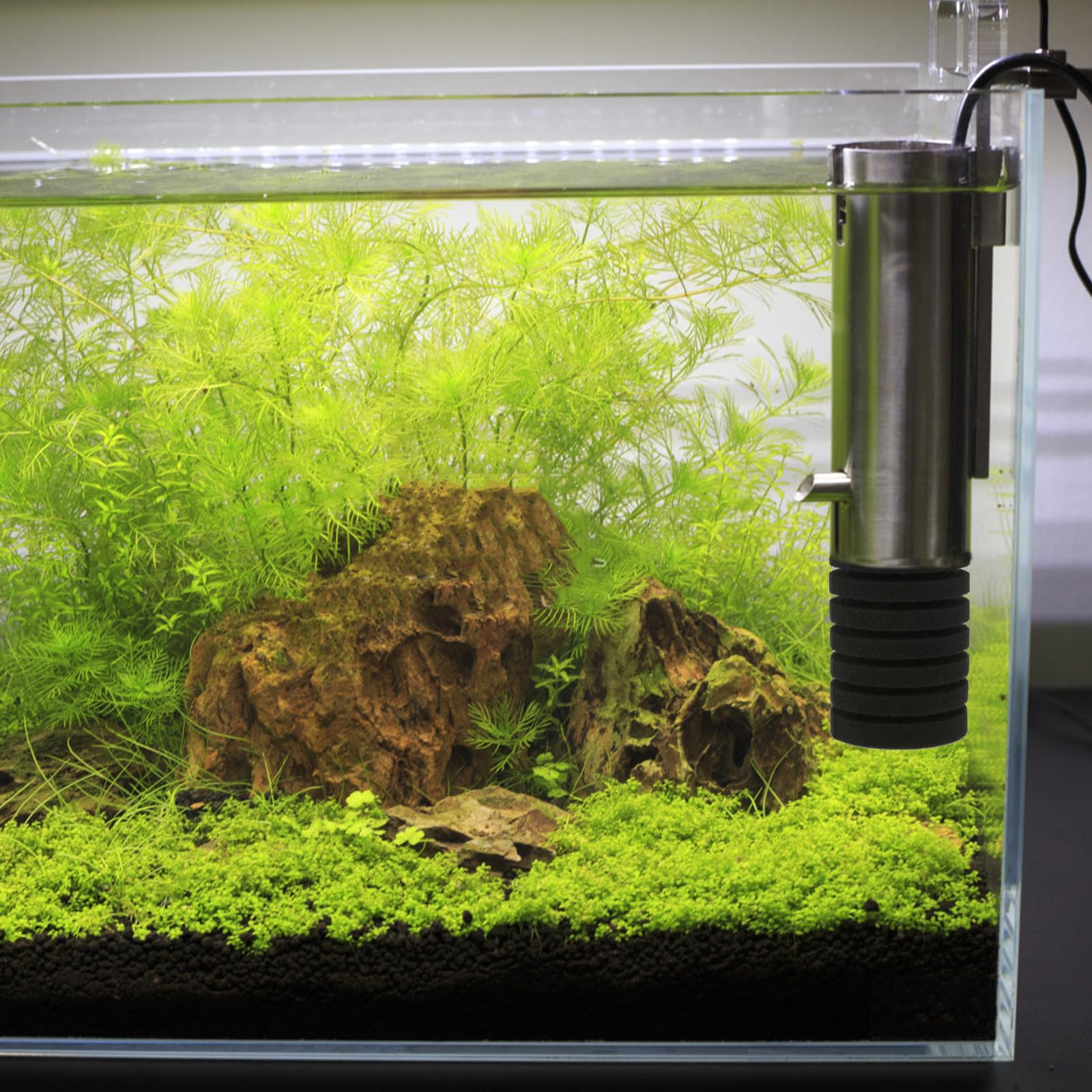 Veemoon Lot de 2 Coussins Filtrants pour Aquarium 10,8x6 Cm, Accessoires de Remplacement en Matériau Solide, Éponge Filtrante pour Filtre à Eau de Bassin, Nettoyage Facile et Filtration