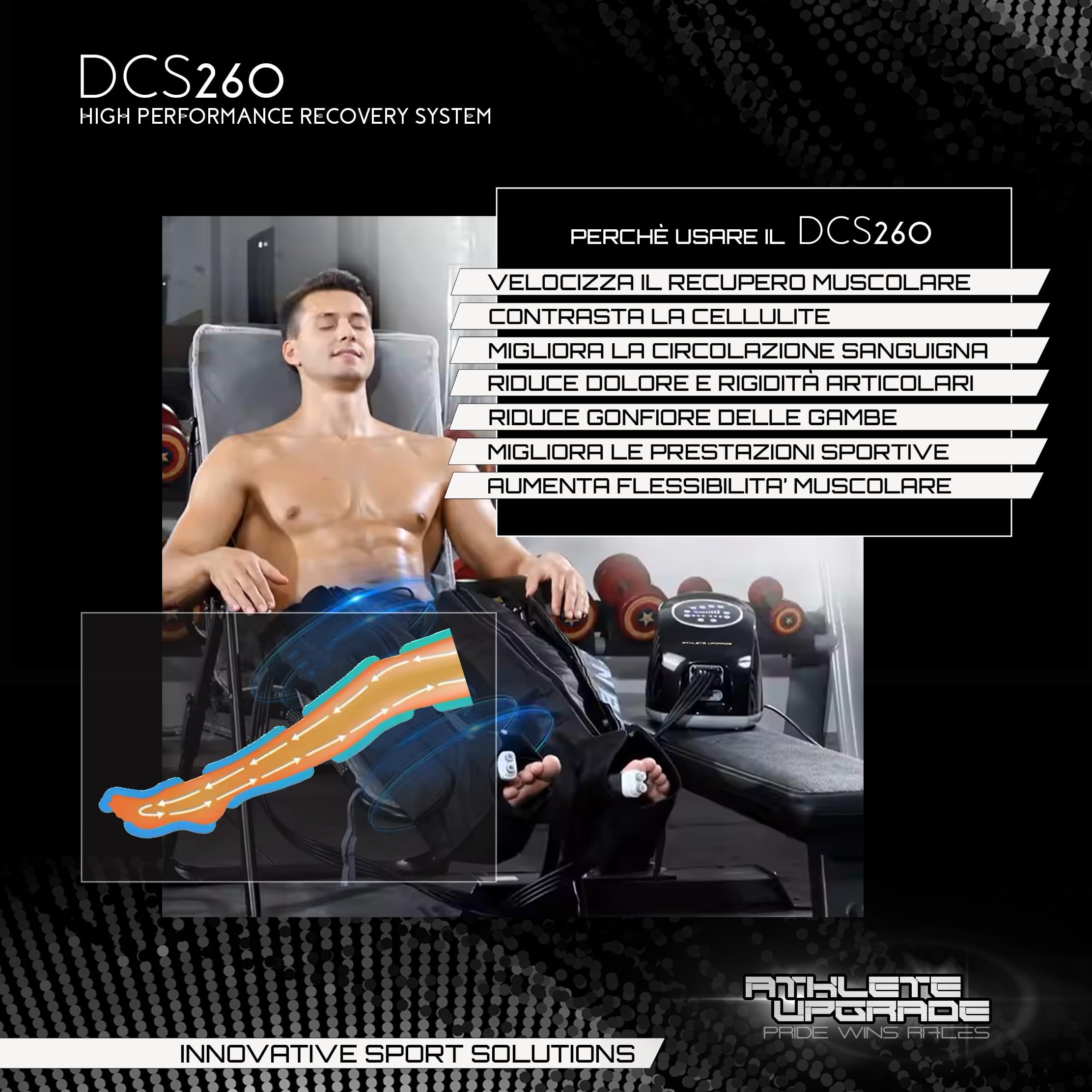 DCS260 - Presoterapia profesional para piernas – Masajeador de compresión dinámica – Botas de compresión (grande, altura mayor de 180 cm)