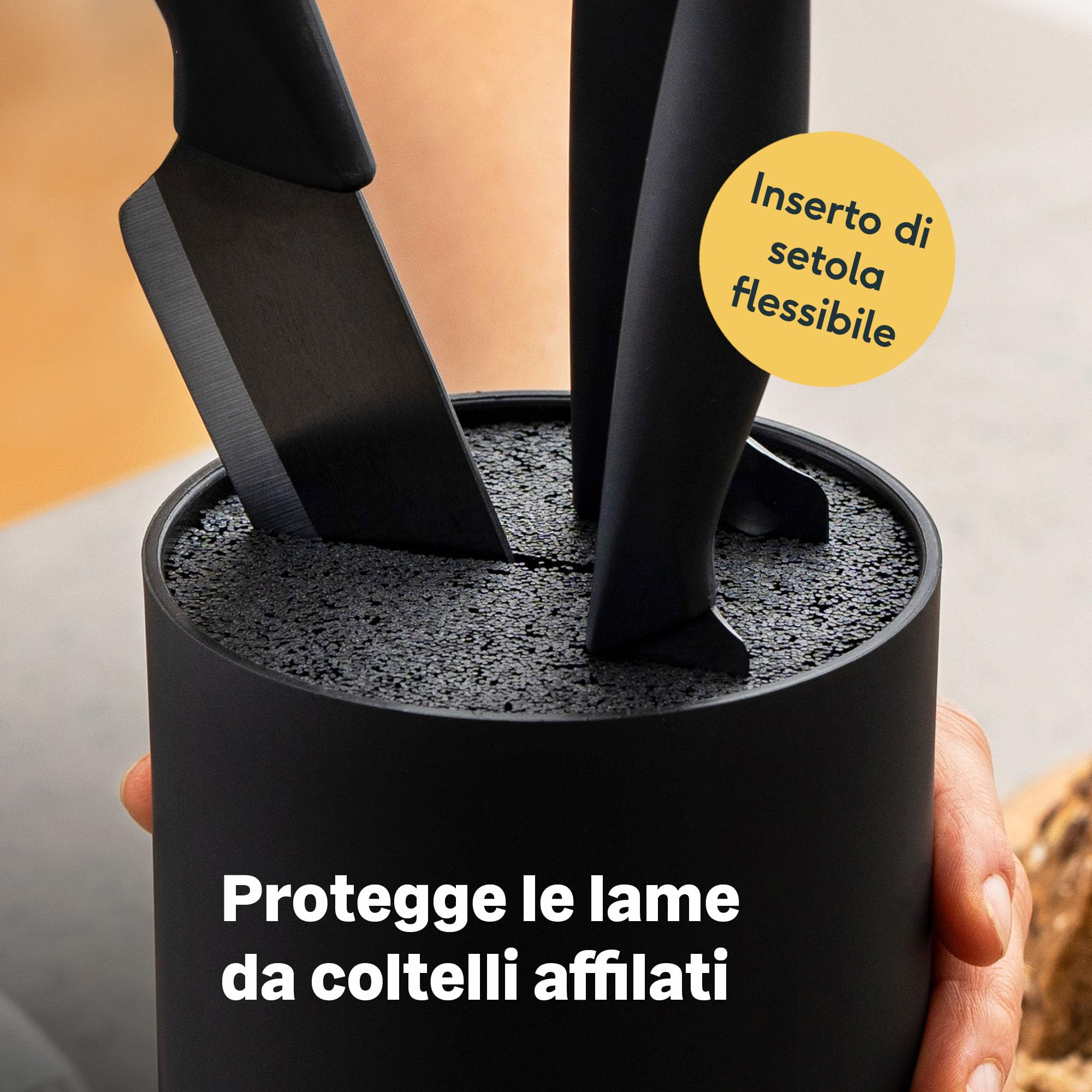 SILBERTHAL Ceppo portacoltelli vuoto e flessibile - Blocco portacoltelli da Cucina - Porta coltelli cucina Nero