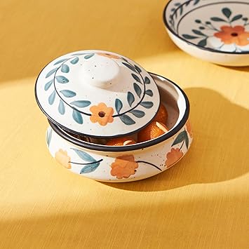 Marigold Casserole | Handpainted Stoneware