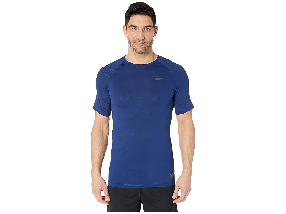 

Nike Breath Top Short Sleeve (Blue Void/Black/Black) Men's Clothing, White
